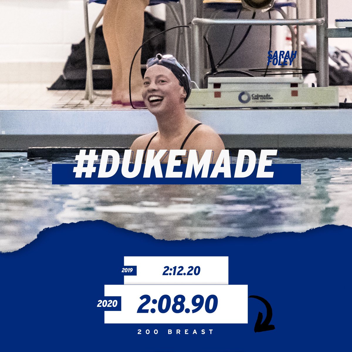 DukeSWIMDIVE's tweet photo. πββοΈ Freshman Sarah Foley with some impressive #DukeMade Time Drops only a semester into her π΅π career ππͺπ₯π―π https://t.co/S1F3rzj3ga