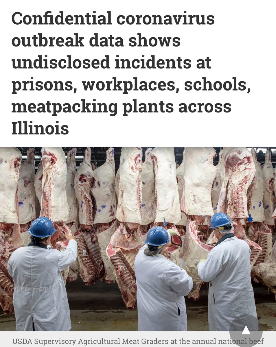 We know that close quarters working conditions (prisons, meat plants, long term care facilities, college dorms) are biggest ways covid is spreading and lead to massive outbreaks. Vaccinate prisons & meat plants https://investigatemidwest.org/2020/10/07/confidential-coronavirus-outbreak-data-shows-undisclosed-incidents-at-prisons-workplaces-schools-meatpacking-plants-across-illinois/amp/