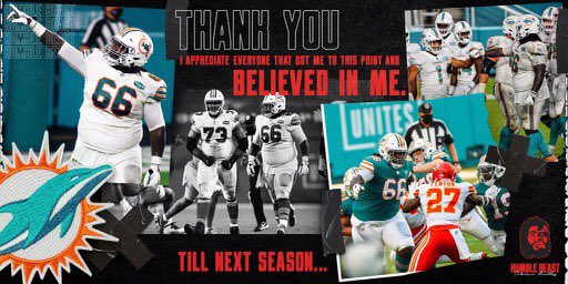 Year one is done. Thanks to everyone who supported, messaged or brought the love this year. While it didn’t end how we wanted, I am excited to rest and get back to work for year two. #humblebeast #finsup #unleashthebeast <a href="/MiamiDolphins/">Miami Dolphins</a>