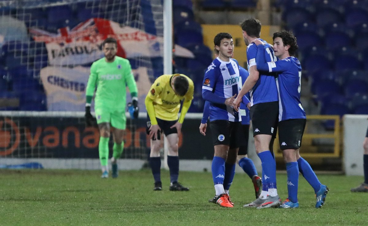 ChesterFC's tweet photo. Our 2⃣0⃣0⃣th league win since reformation. 💙

🔵⚪️ #InItTogether @kwchas https://t.co/T8sYk4LqlP