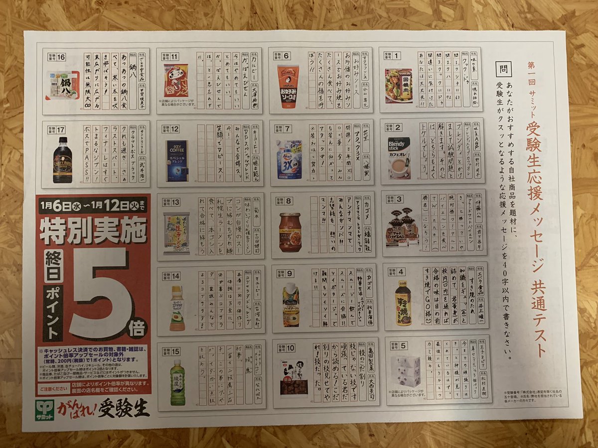 加藤誠也 広告屋さん スーパーの折込 それぞれ商品が応援メッセージ風に紹介されてて面白い