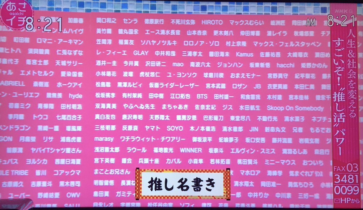 M A M I E あさイチ 推し活パワーの 推し名書き のパネルに マックス フェルスタッペン の名前があったー F1jp T Co Shdjlujfnn Twitter