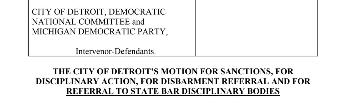NEW: The city of Detroit has just asked a federal judge to refer Sidney Powell, Lin Wood and the rest of Team Kraken for disbarment proceedings.