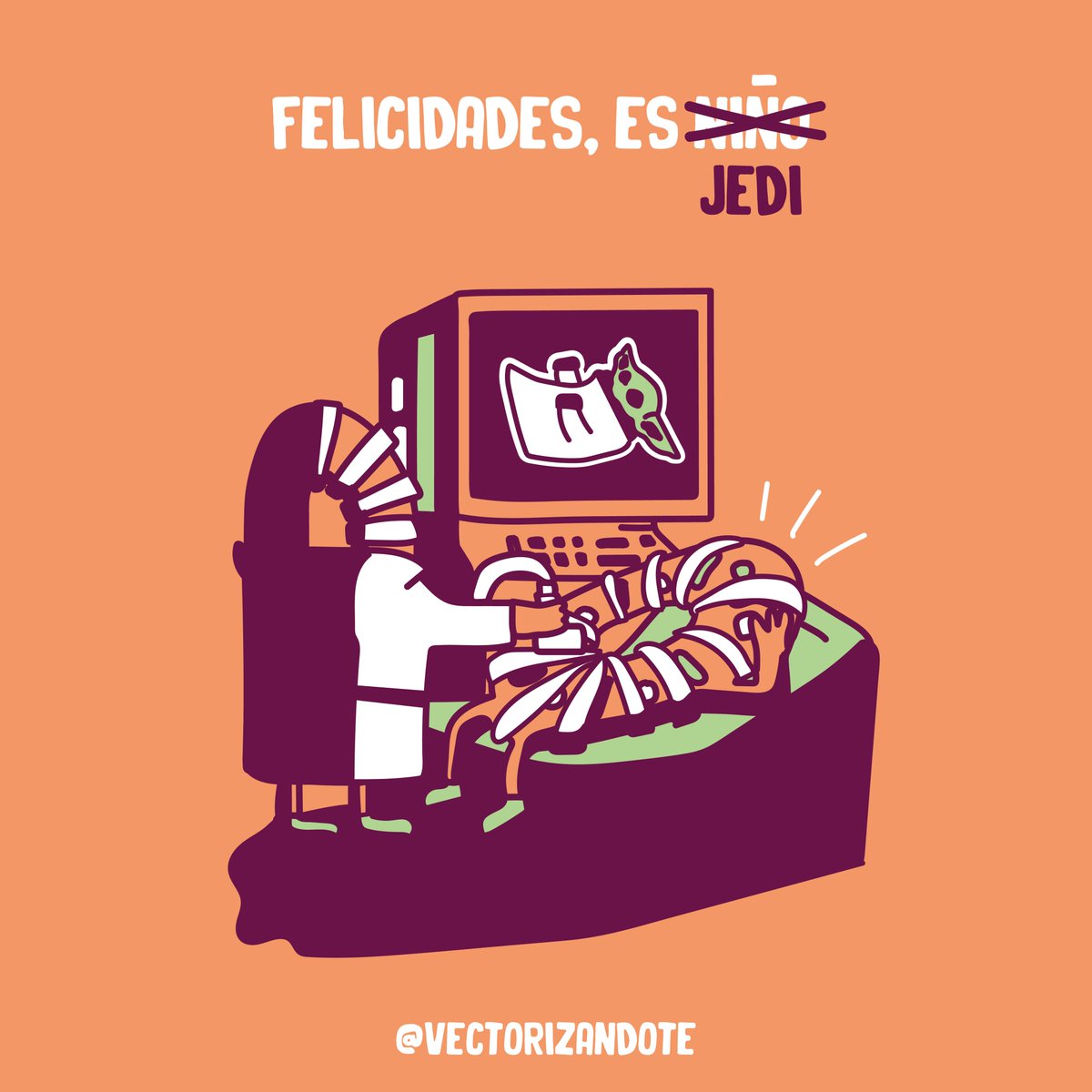 Vectorizandote's tweet photo. ¿quien listo pa mañana? 🕵️‍♀️
#vectorizandote #rosca #diaderosca #diadereyes #reyesmagos #yoda #babyyoda #ultrasonido #art #arte #illustration #comic #orange #violet #white #orangeart #violetart https://t.co/Pgb28I1fEP