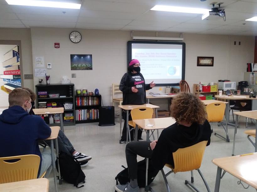 CounselorJessie's tweet photo. Love being in classrooms with kids!! Mental health discussion with freshmen today. #MentalHealthMatters https://t.co/P4jO79k2uZ