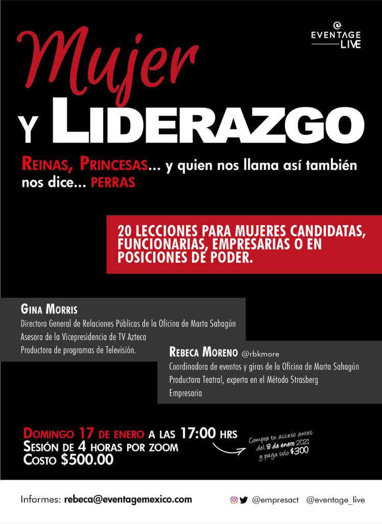 EmpresAct's tweet photo. Mujer y Liderazgo. Una charla para mujeres en posiciones de poder, candidatas, cónyuges de funcionarios en la mira de los medios y funcionarias públicas. Una charla com Gina Morris @Gynam y Rebeca Moreno @rbkmore #favRT https://t.co/8PPSbdZxvF