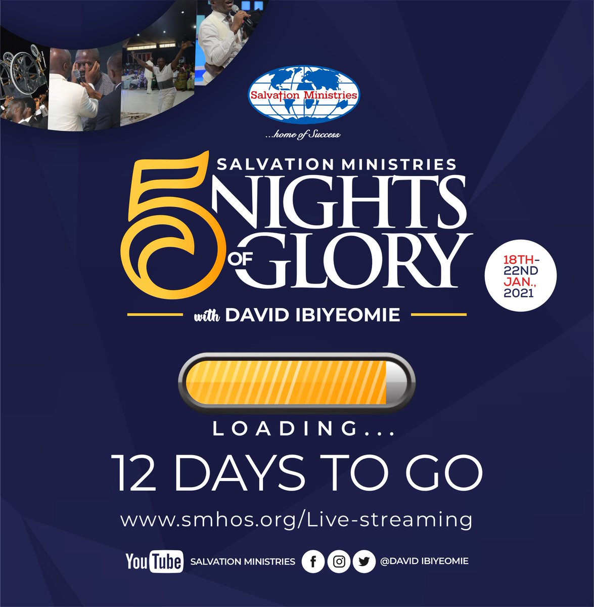 smhosglobal's tweet photo. #5NOG2021 is just 12 days away. Something is about to happen that will make the world know that you, yes you are a child of the Great I Am. Whatever your need, is who He is to you. "ARE YOU READY?" 
#Manifestation2021 
#Glory
#DavidIbiyeomie https://t.co/KbT71WQsMu