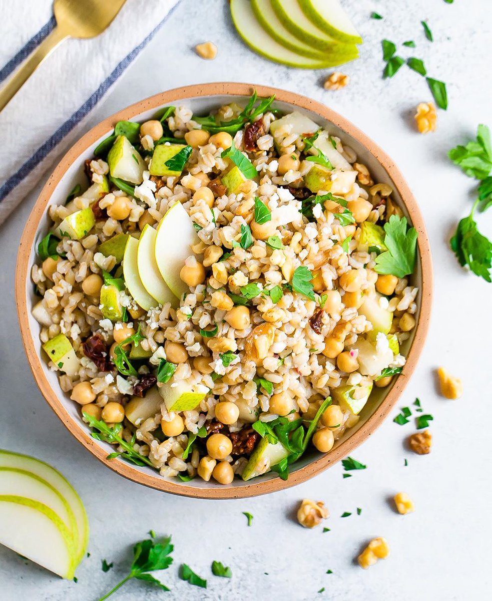 Is 2021 the year of the pear salad? We sure hope so! This Pear Barley Salad created by <a href="/eatingbirdfood/">Brittany Mullins</a> is hearty, sweet and refreshing all at once! Recipe: bit.ly/pearbarleysalad