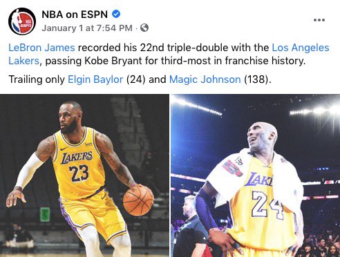 theelginbaylor's tweet photo. Carrying on the @Lakers legacies. Excited to see what @KingJames does at tonight’s game! Thank you @ESPNNBA ❤️ #lakers #gameday #NBA #ESPN https://t.co/l9htVfSxkQ