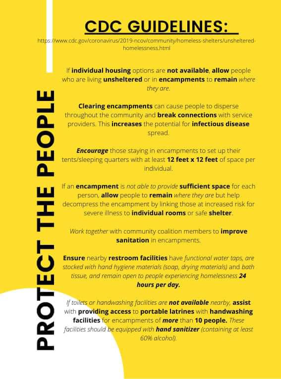 700 and S Main!! 

Cops are letting the unsheltered people living here know they are coming to 'clean up' TOMORROW.

This is inhumane and AGAIN against CDC guidelines during this pandemic. 
Please show up to support! Follow Black Lives For Humanity for more info!