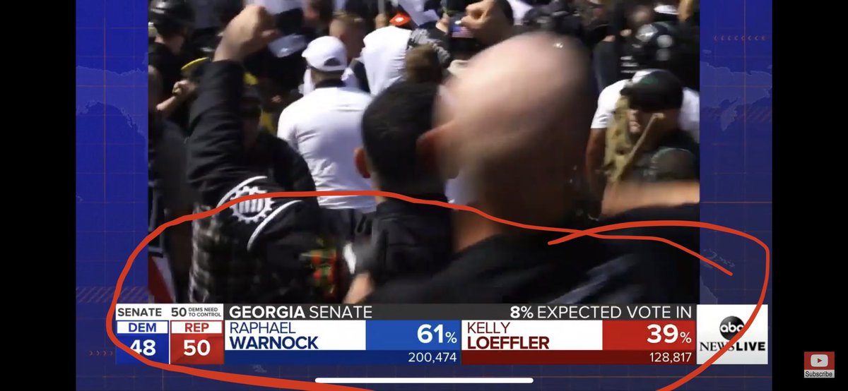 MikeBoud's tweet image. Ossoff and Warnock win easily right now. At this stage, they could claim victory. If their opponents reverse the tendency, they could-should say the election was stolen from them.