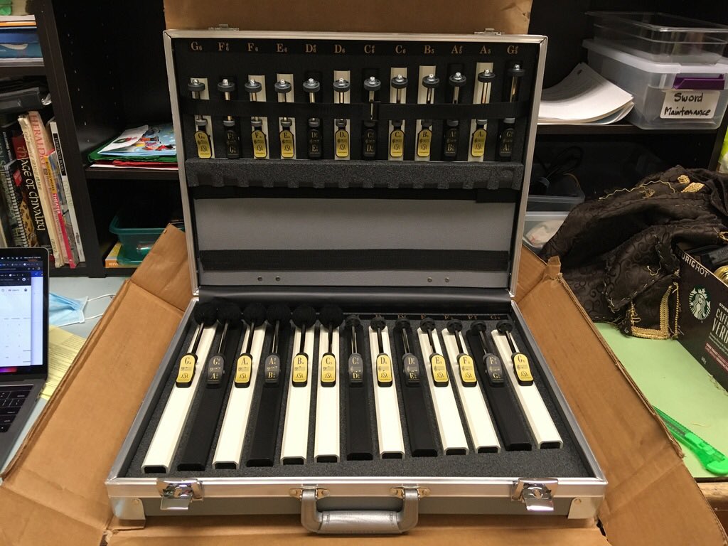 YouthChoir_STYC's tweet photo. Our very own hand chimes have arrived!
We can’t wait for the day we may rehearse again.
‘See you soon, we hope!
#handbells #handchimes #choir https://t.co/8az7zhe3h5