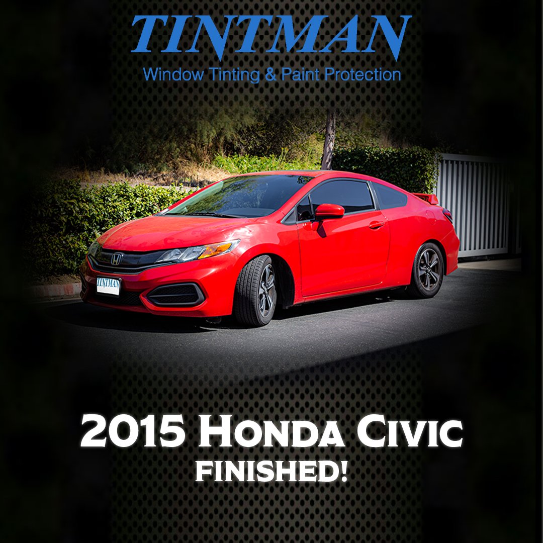 TintmanT's tweet photo. This Smoke 5% film accentuates the red in this Honda Civic! https://t.co/sufCL9WPkA