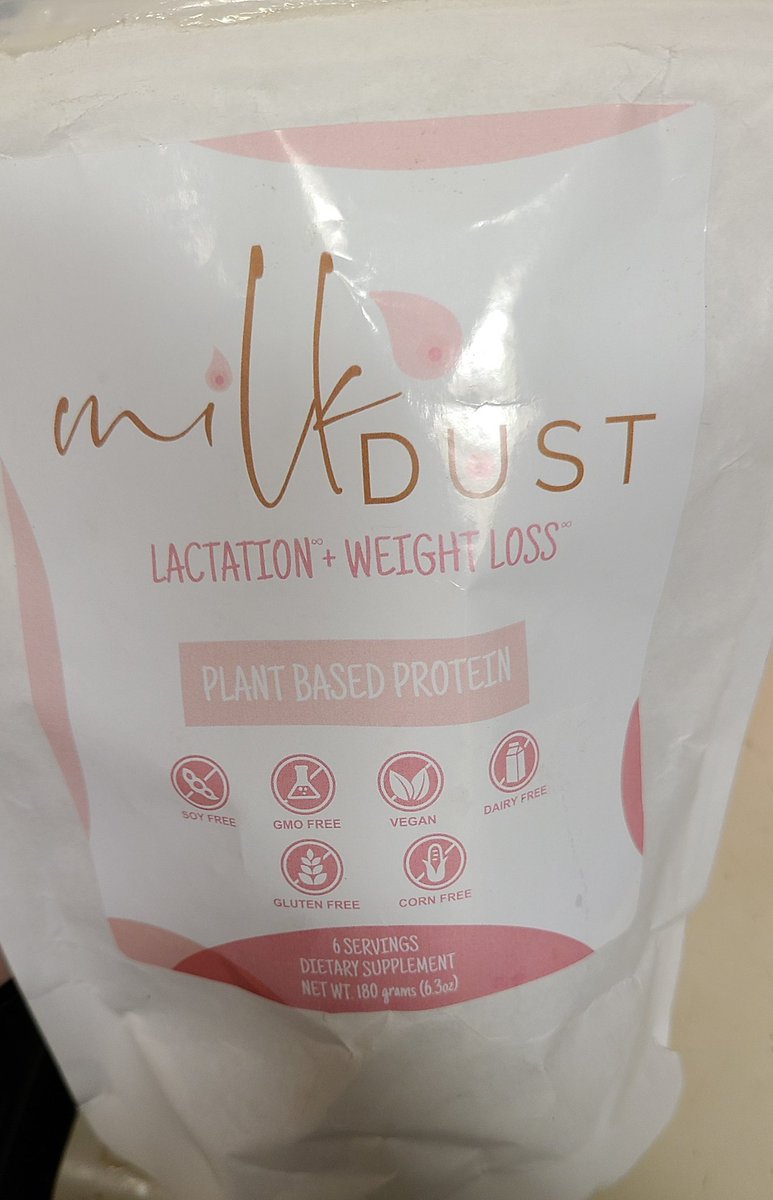 HappyHucow's tweet photo. I got a sample of #milkdust for myself over the holidays and it tastes so good compared to other #vegan #glutenfree #protienshakes and #lactationsuppliments. I havnt been able to be consistent with it I maybe have two servings left. But I do think it helped. #inducedlactation https://t.co/g5IaHUiEEJ