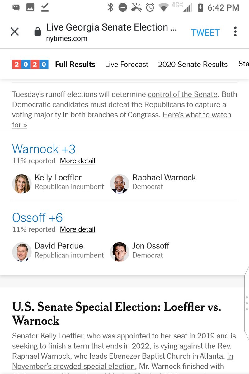 The New York Times On Twitter Here Are The Latest Results From Georgia S Senate Runoffs Follow Live As More Votes Are Reported Https T Co Lrrimhthnt Https T Co 1t1zmufaan