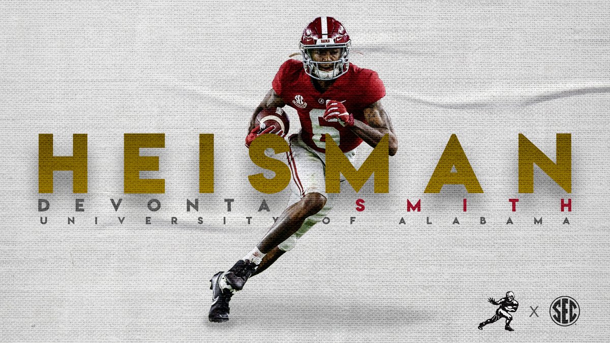Your 2020 #HeismanTropy Winner:

DeVonta Smith (@DeVontaSmith_6)‼️