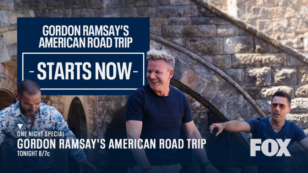 24HoursFOX's tweet photo. It's time for @GordonRamsay's American Road Trip! 🙌💙 #GordonsRoadTrip https://t.co/7lVnTIDKrV