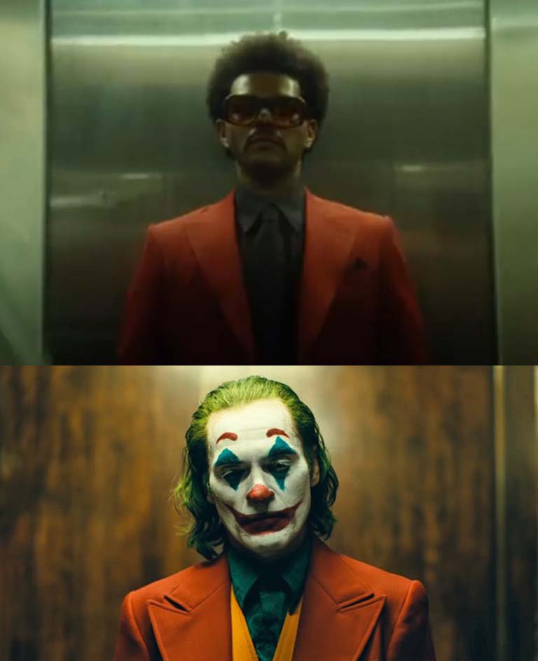Os movimentos da dança também lembram bastante o Coringa. Não é a primeira vez que The Weeknd se inspira no personagem. Ele é um grande fã e cinéfilo.