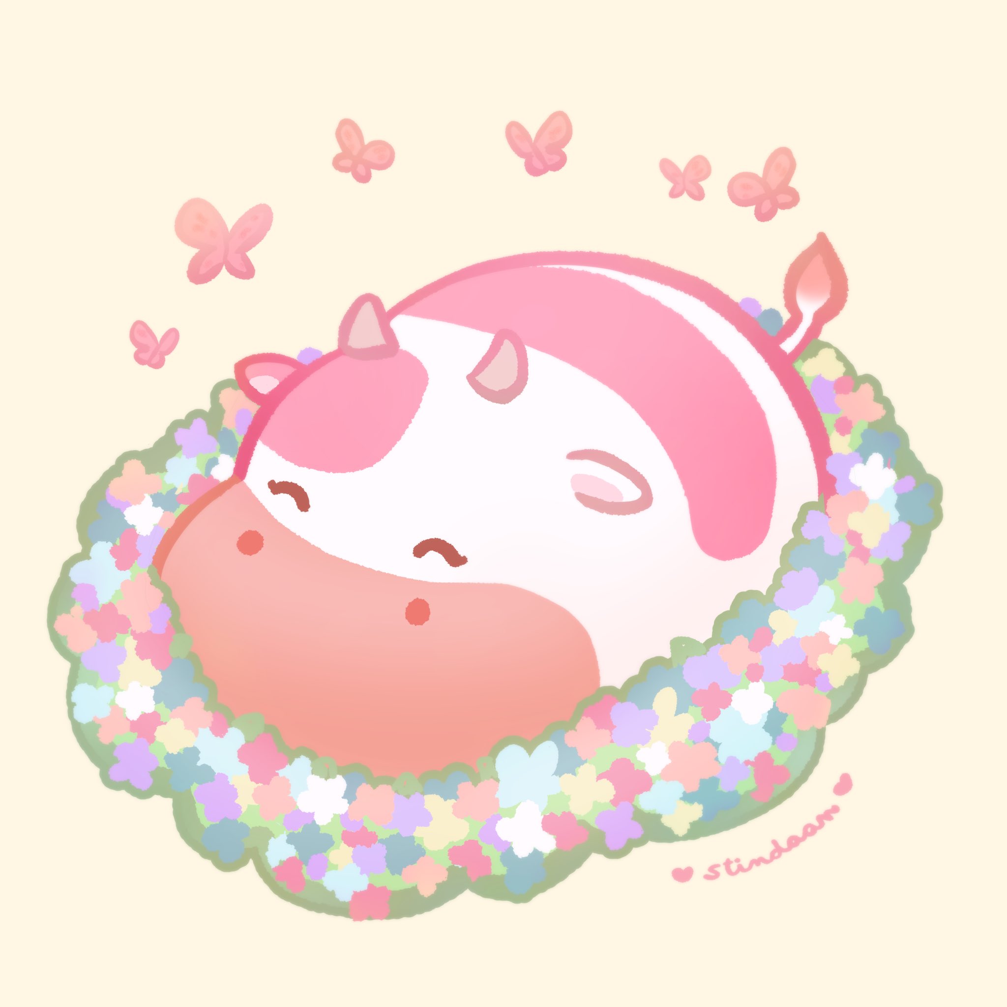 Strawberry Cow Art tik Tok