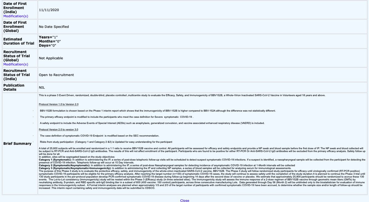 As far as Covaxin is concerned it had provided phase 2 clinical trial data and is conducting phase 3 clinical trial which evaluates both efficacy and safety data. http://ctri.nic.in/Clinicaltrials/showallp.php?mid1=48057&EncHid=&userName=CTRI/2020/11/028976But in case of other candidates as they are not evaluating efficacy and only (19/n)