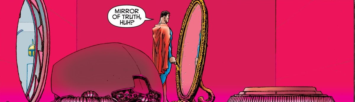 The sequence with the Mirror of Truth is curious. It shows Superman as "The Truth", but we saw in the previous that it's through Clark Kent that he expresses his true feelings.