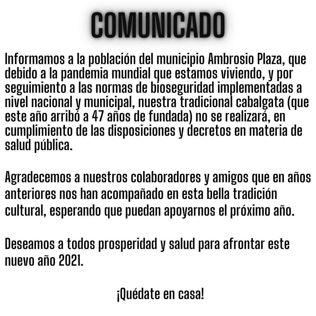 #5Ene La Fundación Reyes Magos de #Guarenas informa que fue suspendida la cabalgata del Día de los #ReyesMagos de este #6Ene para cumplir con la cuarentena radical y evitar aglomeraciones de personas, como parte del protocolo sanitario para contener la propagación del COVID-19