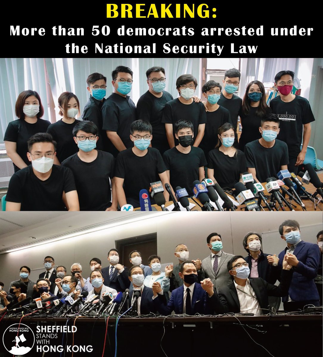 SSwHongKong's tweet photo. According to the latest news, more than 50 Hong Kong Politicians and Activists have been arrested, being accused of 'subversion' in accordance with the National Security Law. The detained were all candidates who participated in the Pro-democracy camp's Primary Election in 2020. https://t.co/LZRGzbVvfu