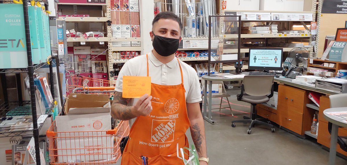 Anthony Caught Orange Handed cleaning debris from the floor. No slip/trip hazards where Anthony is working. Cleaning up the new year! #SafetyIsPersonal #SafetyIsNow #6363Palmcoastproud <a href="/HDRessie_8531/">Therese</a> @WardallyJ <a href="/RickGTHD/">RickGTHD</a>