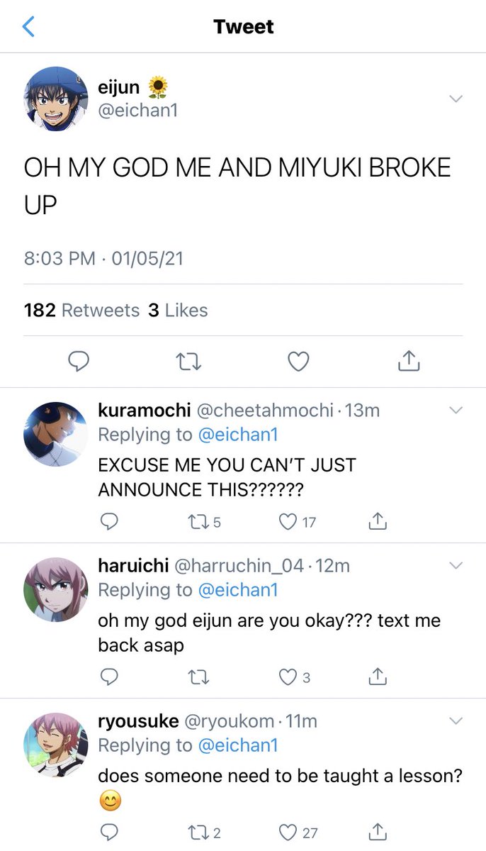 eimochis's tweet photo. mini au where misawa break up https://t.co/j5QBhVOuLS