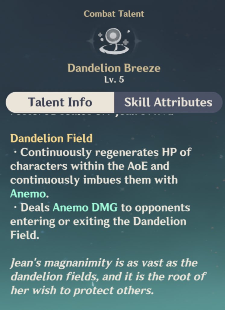 jean is a healer. her ULT / Q deals anemo dmg (atm for me she deals 530%) & heals all ur team members up to full health. everytime i use her burst she heals around 10KHP maximum! whenever enemies are in her aoe, anemo dmg is still dealt & party members in regen HP (for me 1K)