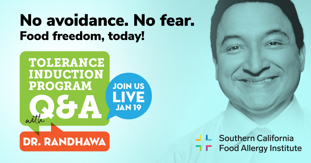 tpircnow's tweet photo. Don’t miss LIVE with Dr. Inderpal Randhawa to ask your questions and learn more about the Tolerance Induction Program (TIP). January 19th, 2021 at 11:00 a.m. PST. 

RSVP Now at: https://t.co/iv4CUF9iwZ

#foodfreedom #allergies #foodallergies #medicine #pediatric #childhealth https://t.co/dqT4Ri45cc