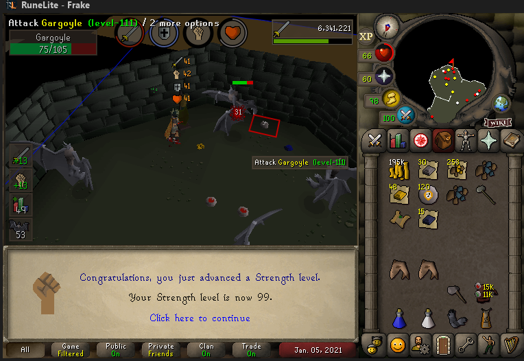 FrakeOSRS's tweet image. 99 Str 17/23 done