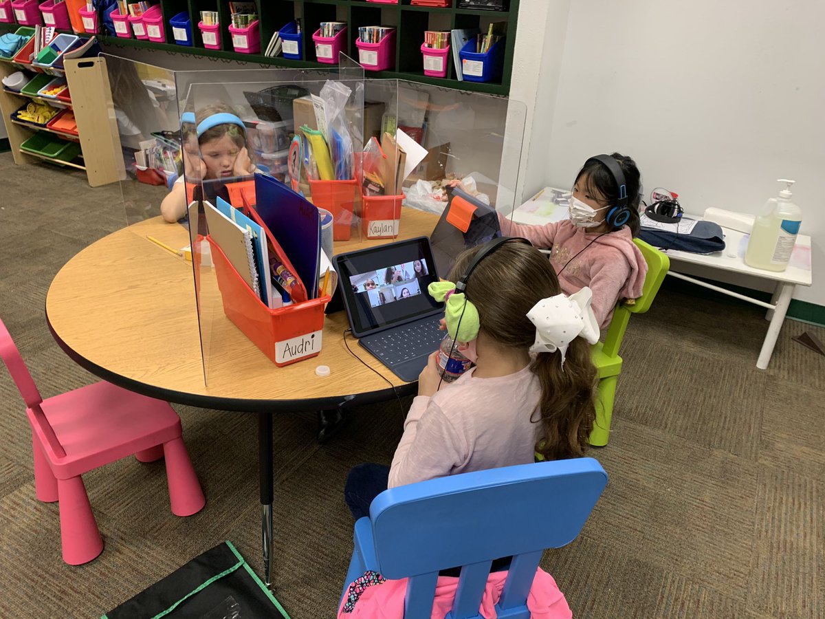 Making our first day of co-seating fun by getting to know each other through breakout rooms on ZOOM! My remote students got to talk to their in person peers today and were so excited! <a href="/HESPanthers/">Heritage Elementary</a> #kellerisd #remoteteacher #2ndgrade #1sttweet