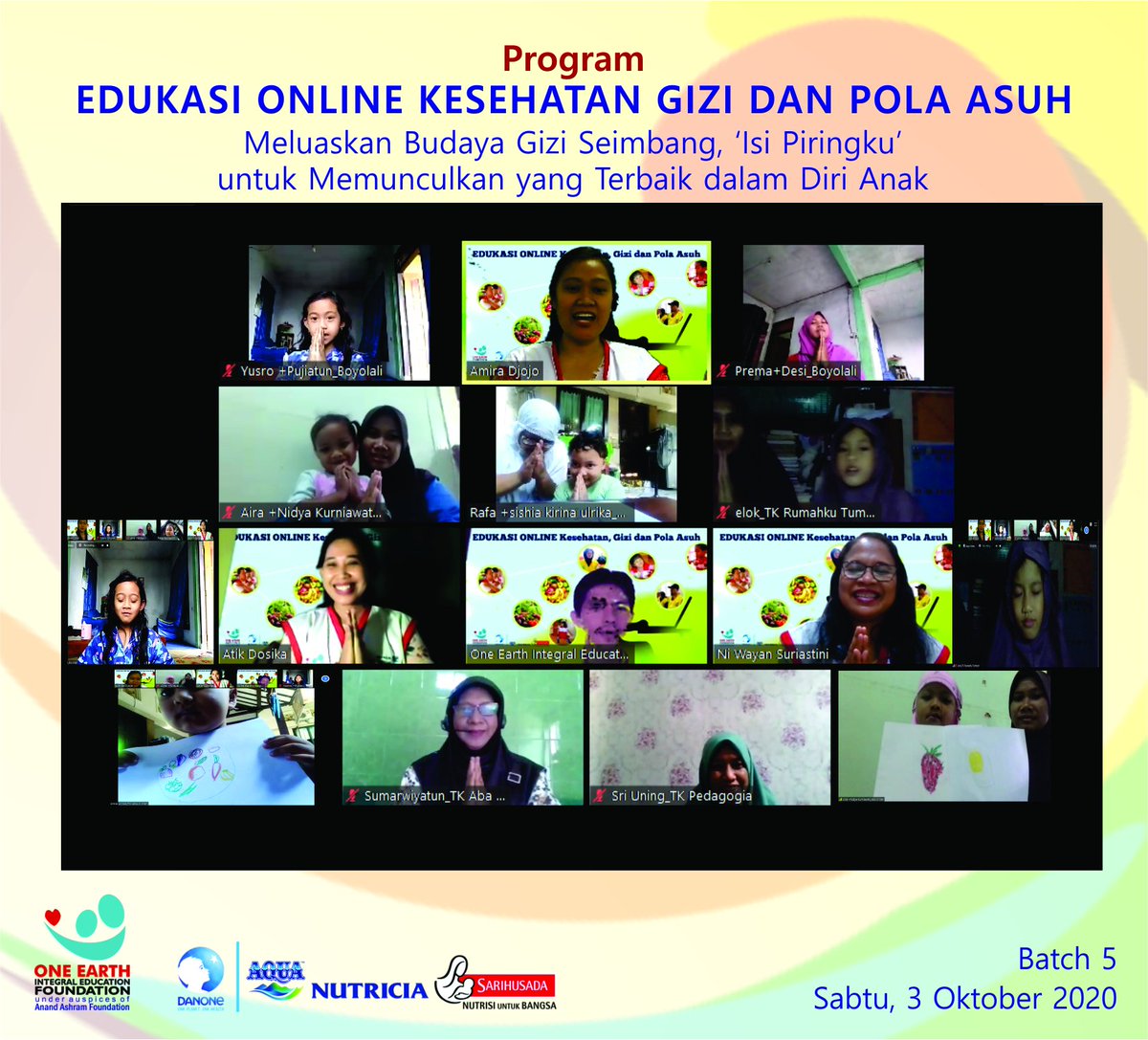 oneearthedu's tweet photo. EDUKASI ONLINE
Edukasi kesehatan, gizi dan pola asuh
"Meluaskan Budaya Gizi Seimbang 'Isi Piringku' u/ Memunculkan yang Terbaik Dalam Diri Anak"
📱📠
081805844014 - MIRA
089506091832 - ATIK
#programonline #danone #edukasionline #isipiringku #polaasuh #parenting #cegahstunting https://t.co/DdjlX9TovQ