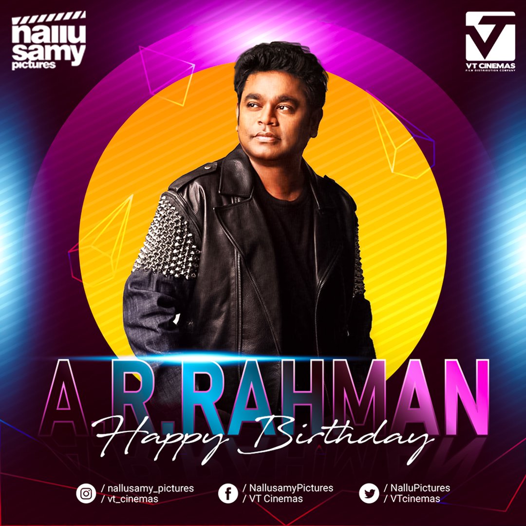VT CINEMAS (@vtcinemas) on Twitter photo Wishing the pride of Indian cinema Isaipuyal <a href="/arrahman/">A.R.Rahman</a> a very happy birthday 🤗❤️
#HappyBirthdayARRahman #HappyBirthdayARR
<a href="/ThaiSaravanan/">Thai_Saravanan</a> <a href="/johnsoncinepro/">Johnson PRO</a> Wishing the pride of Indian cinema Isaipuyal <a href="/arrahman/">A.R.Rahman</a> a very happy birthday 🤗❤️
#HappyBirthdayARRahman #HappyBirthdayARR
<a href="/ThaiSaravanan/">Thai_Saravanan</a> <a href="/johnsoncinepro/">Johnson PRO</a>