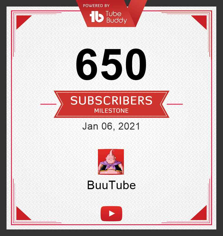 BuuTube_YT's tweet photo. The Subs Keep Comin and They Don't Stop Comin!  Collab with @ZMondoCool tomorrow at usual time!  Can't wait to share with everyone! #650subs #milestone #collab #dbz #dragonball #majinbuu #happynewyear2021 #react #impression #vo #voiceover #voiceartist #shotcut #obs #audacity https://t.co/qCnp2JHoNs