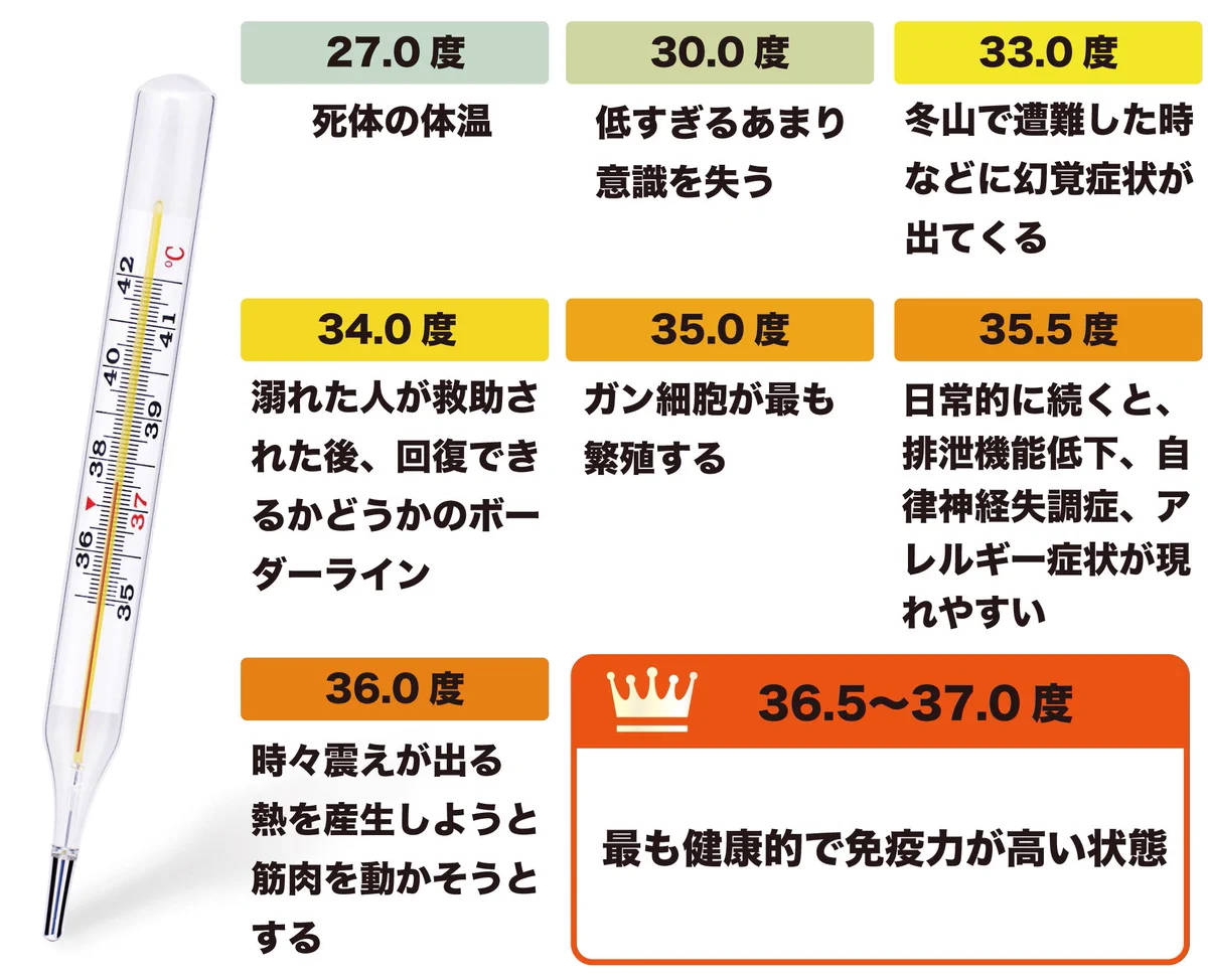36度未満の低体温は危険です！最も健康的な36.5度以上を目指そう！