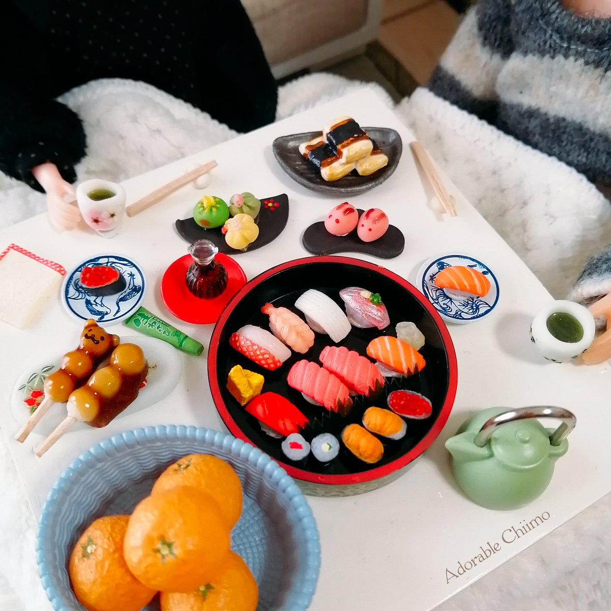 こたつでご馳走???? #リカちゃん #リカbf #こたつ #ドールハウス 