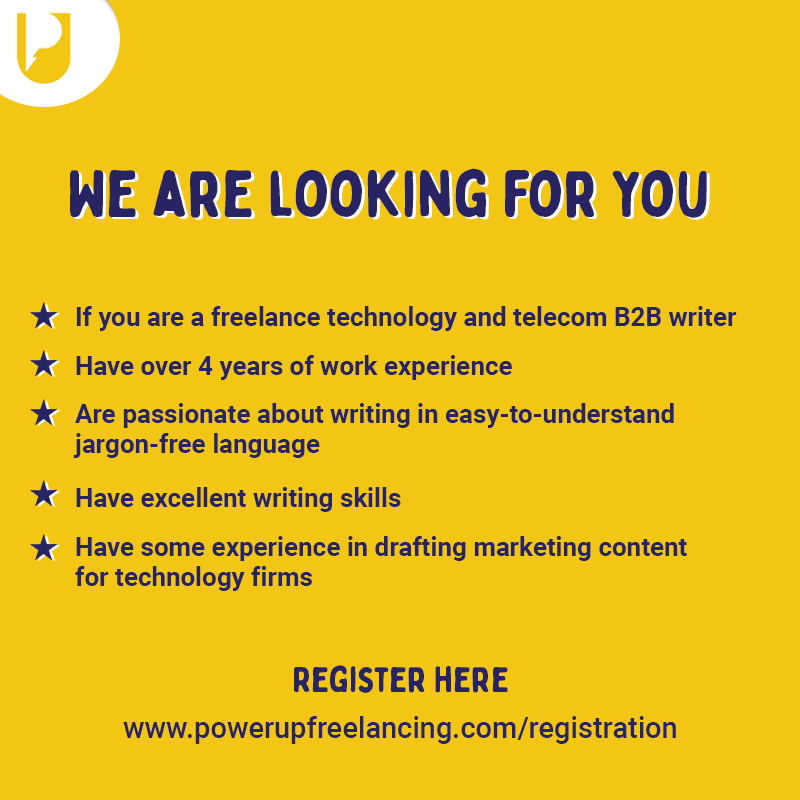 PFreelancing's tweet image. If you are a Technical Content Writer looking for a Freelancing Writing opportunity, then connect with us. We have opening for experienced #TechnicalWriters 

Fill up the form here: powerupfreelancing.com/registration

#ContentWriters #ContentDevelopers #ContentDevelopment #ContentCreators