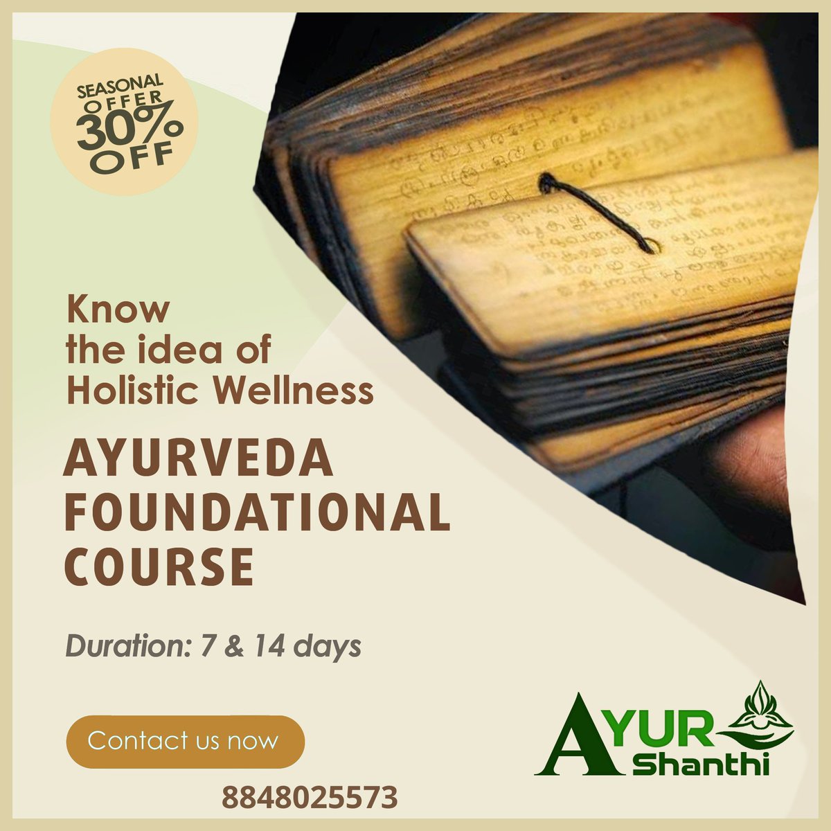 Know the idea of Holistic Wellness Ayurveda Foundational Course in Kerala at Ayur shanthi with Discount Prices. Hurry Up !! Book Now!! Limited seats Available

Call us : 8848025573

#Ayurveda #Foundational #Course #Kerala #Ayurshanthi #HolisticWellness # Discountprices
