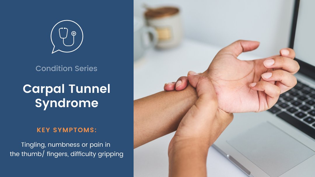 It’s easy to forget to move around when you're #BacktoWork, busy & #WorkingFromHome, but taking breaks from repetitive activities can help prevent conditions like #CarpalTunnelSyndrom. If you have these symptoms, find out how what to expect from treatment: onehealth.co.uk/patients/ortho…