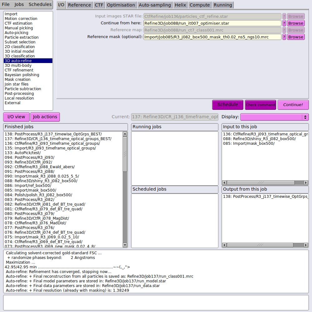 If you want to adjust the size of the #Relion GUI, to e.g. see more in the finished jobs list and parameter boxes, here is a forked repository that provides a few easy to tune parameters, here: github.com/RadoDanev/reli…