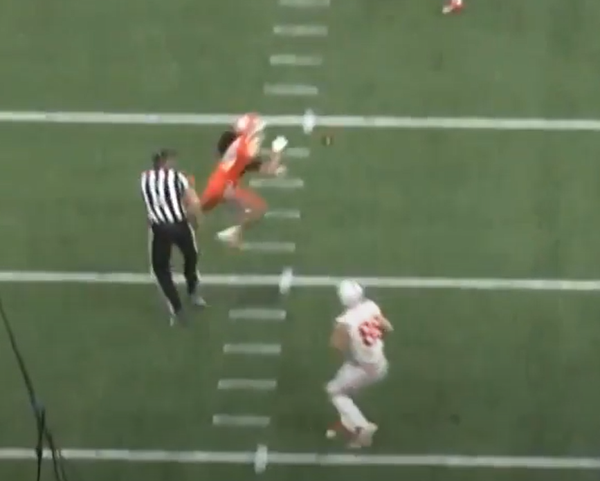 Fields hits this seam route through this absolutely ridiculous window.