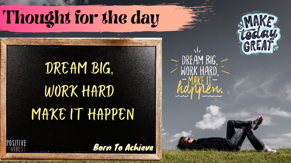 iamshelleyr's tweet photo. Dreaming Big is the first step for success !!
Watch it - https://t.co/YIWxBkS1ON
#WednesdayMotivation #DreamBig
#HappyLife #HappyMind
#BornToAchieve
#Motivational #Inspirational #Quotes
#Thoughtoftheday
Join us @ https://t.co/hGzGSD5Pt2 https://t.co/zk9iTcvwEV