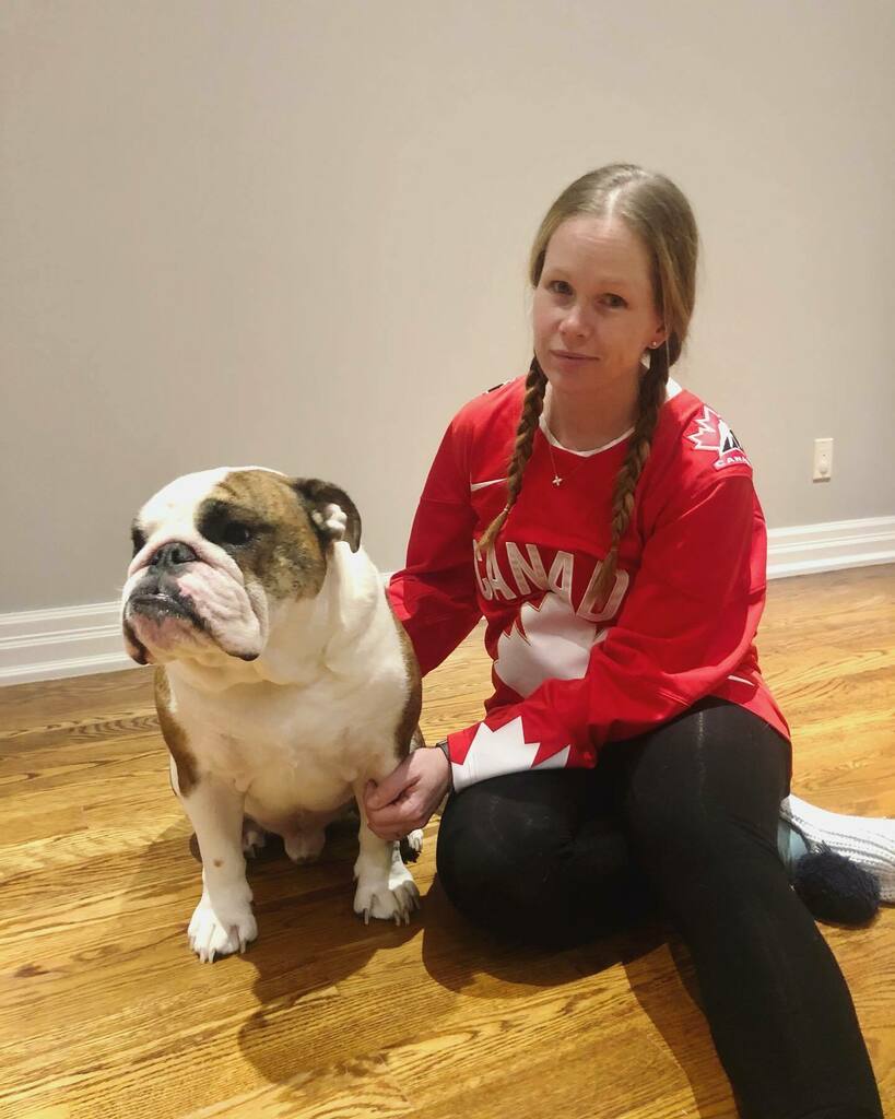 libbyroach1's tweet photo. I may be sitting on the floor watching #worldjuniors but at least my sidekick Tucker is never far 🐶 Let’s gooooo @hockeycanada 🍁 
.
.
#renolife #iihf #hockey #teamcanada #tuckerroach #bulliesofinstagram #dogsofinstagram #hockeylife https://t.co/mtwIYCWUAG https://t.co/rATzUyWxhz