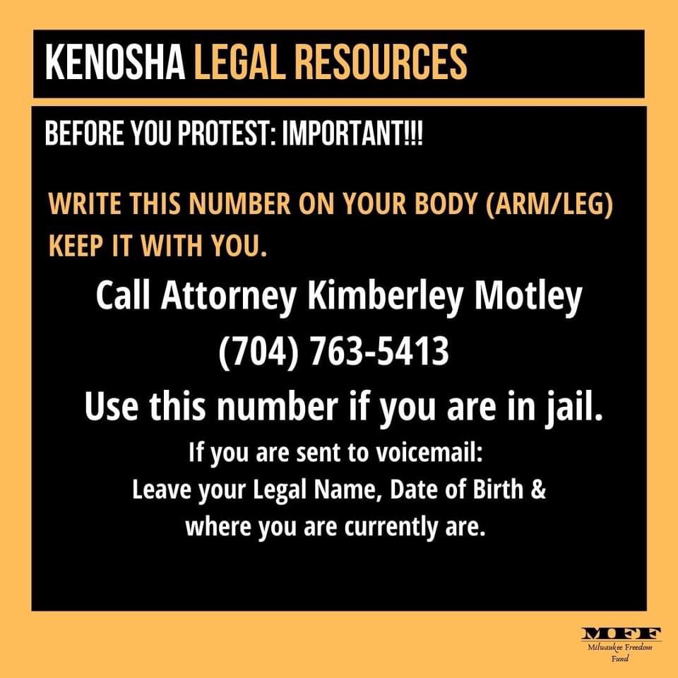 A note from Milwaukee Freedom Fund: The family of Jacob Blake and the principal protest organizers have asked people to stay home today, because armed alt-right protesters are in town for Kyle Rittenhouse's arraignment today (January 5) and will be looking for a fight. 3/11