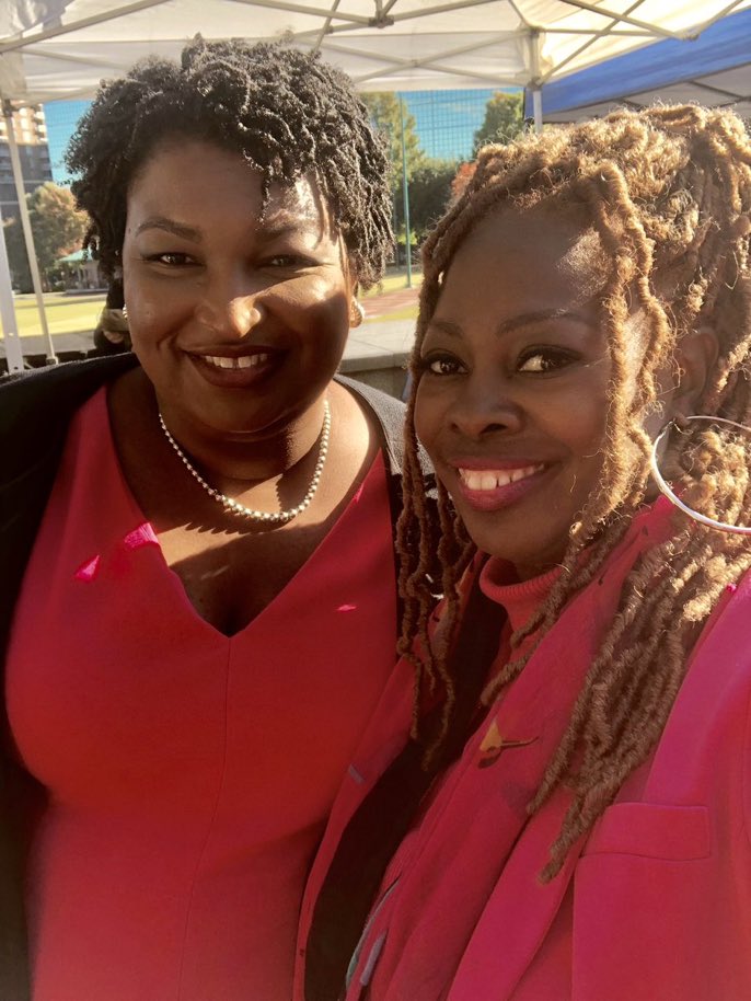 There’s a lot of praise going to Stacey Abrams right now (as it should), but let’s not forget <a href="/MsLaToshaBrown/">LaTosha Brown</a> of <a href="/BlackVotersMtr/">Black Voters Matter Fund</a> and all the other black and brown women organizers who have been at this for years. This is their victory! #GASen #GeorgiaIsBlue