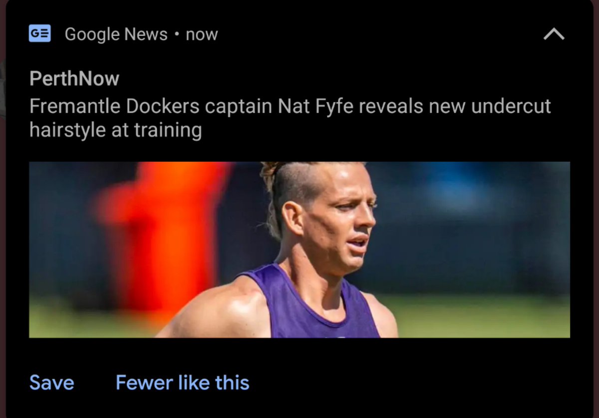 d_wolff's tweet photo. @2Guys1CupAFL Bit of Nat Lyfe for you boys. Thank God I get notifications about that one Fremantle player's hair! https://t.co/m72DW6dlbp