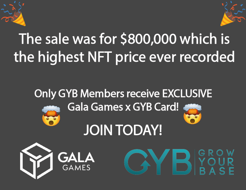 Congratulations to our partner <a href="/GoGalaGames/">Gala Games</a> on the Citadel of the Sun record sale to @PolyientGames.  Learn about the hottest game at growyourbase.co/#plan-options #NFT #NFTs #blockchain