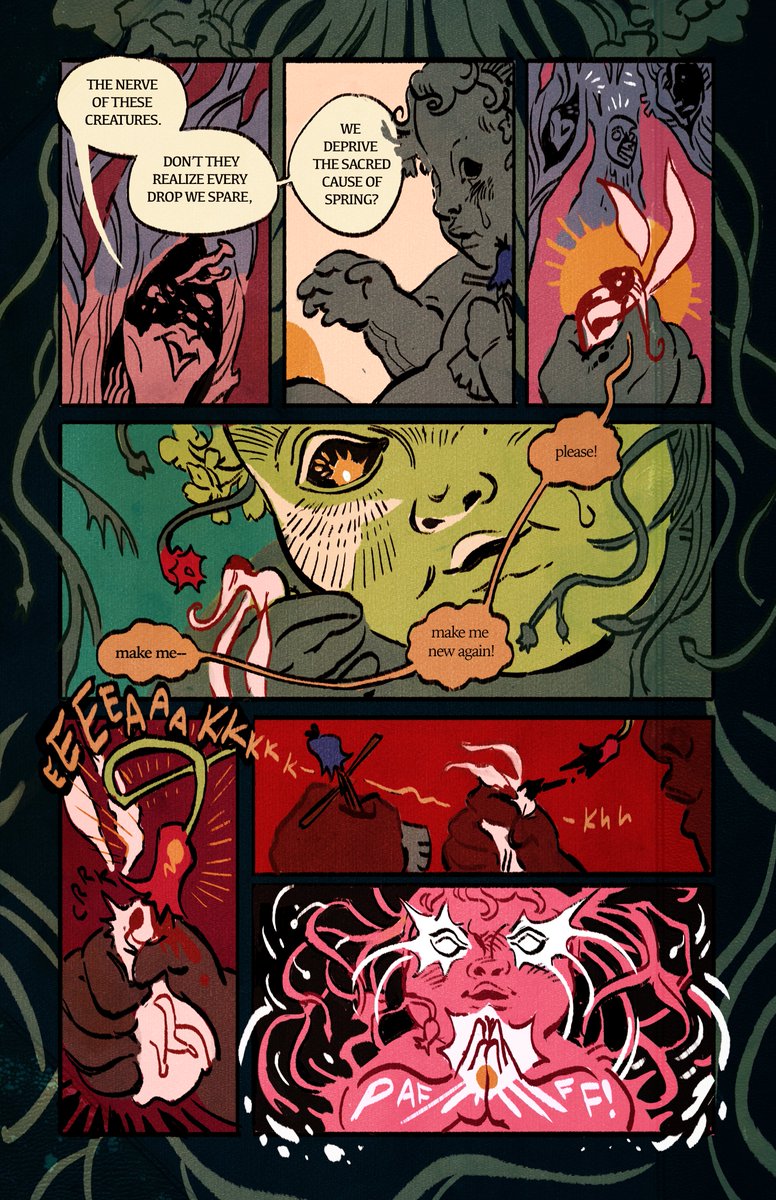 @MisterLokiDoki Hey Makoto! I'm Casper, a transmasc viet 2D artist with experience as a comic colorist. I specialize in palettes that are moody and striking, fun with a dark twist. My rate is $100 per page.
